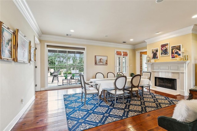 170 English Turn Dr, New Orleans, LA 70131 - dining room with hardwood / wood-style flooring and ornamental molding
