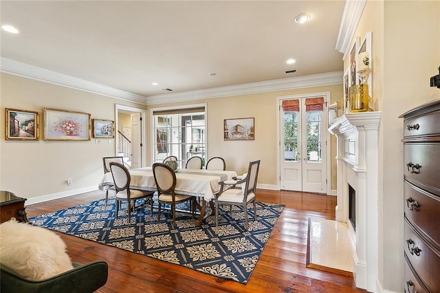 170 English Turn Dr, New Orleans, LA 70131 - dining area with crown molding and hardwood / wood-style flooring