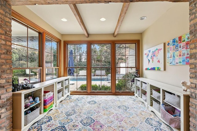 170 English Turn Dr, New Orleans, LA 70131 - interior space featuring beamed ceiling