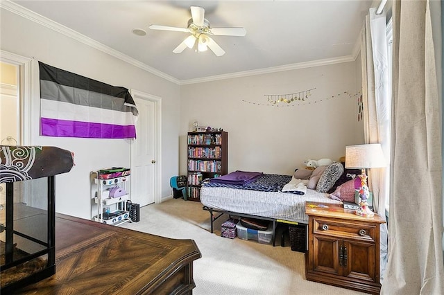 170 English Turn Dr, New Orleans, LA 70131 - carpeted bedroom featuring crown molding and ceiling fan