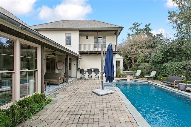 170 English Turn Dr, New Orleans, LA 70131 - view of swimming pool with a bar, a patio area, and ceiling fan