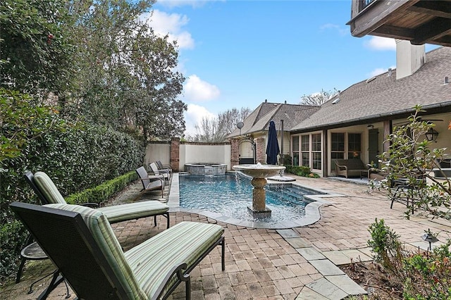 170 English Turn Dr, New Orleans, LA 70131 - view of pool featuring an in ground hot tub, pool water feature, and a patio area