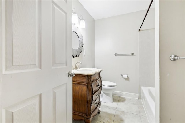 3512 James Dr, Metairie, LA 70003 - bathroom with toilet, baseboards, tile patterned floors, and vanity