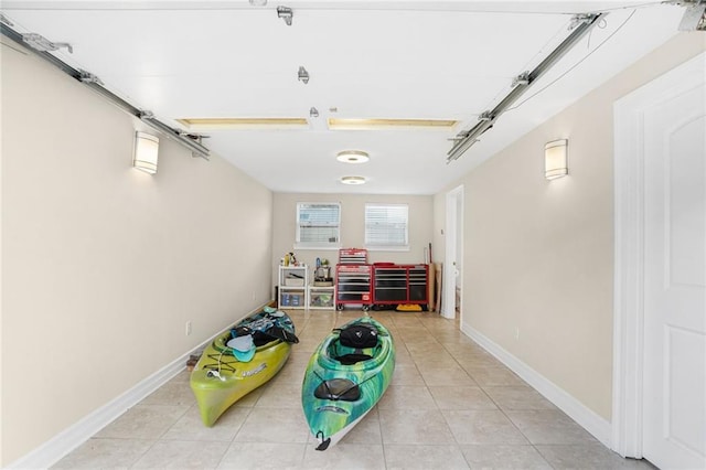 interior space featuring light tile patterned floors