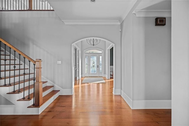entryway featuring hardwood / wood-style flooring
