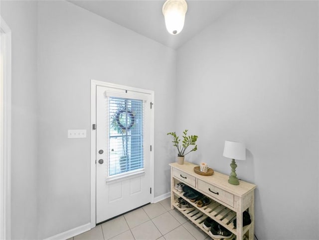 foyer with light tile patterned floors