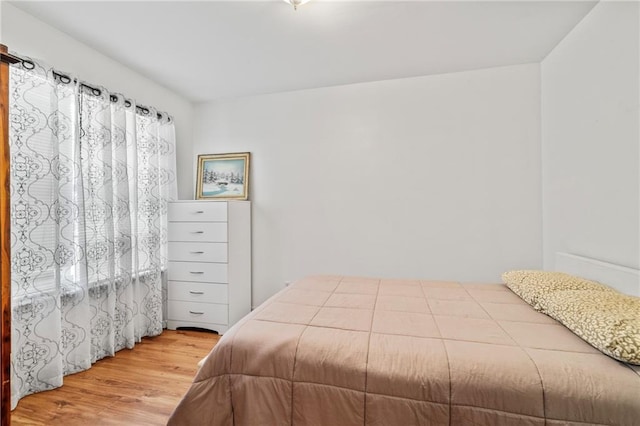 bedroom with wood-type flooring