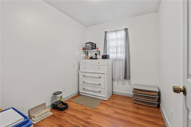 miscellaneous room with light wood-type flooring