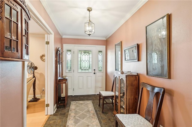 entrance foyer with crown molding