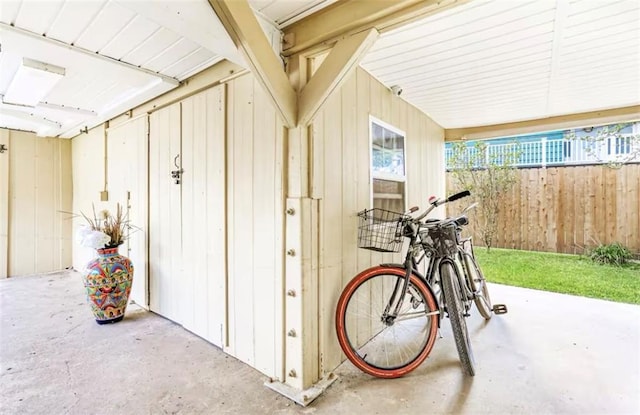 view of garage