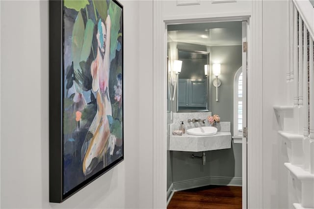 2809 Prytania St, New Orleans, LA 70115 - bathroom featuring a sink and wood finished floors