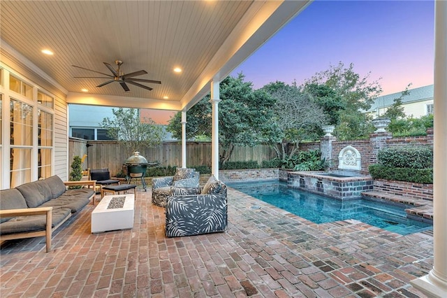 2809 Prytania St, New Orleans, LA 70115 - view of pool with a fenced backyard, area for grilling, and a patio