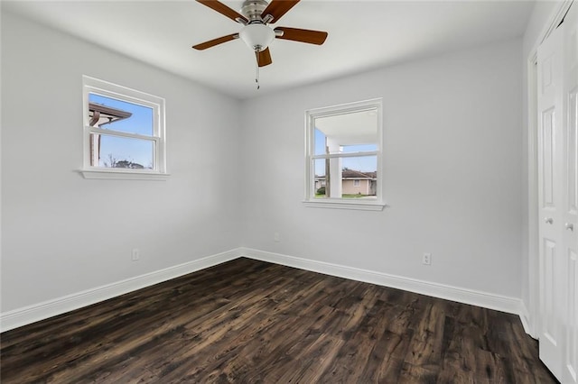 3005 Jasper St, Kenner, LA 70065 - unfurnished room with dark hardwood / wood-style floors and ceiling fan