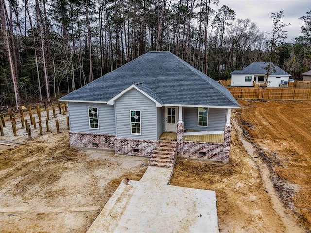 view of front of home with a porch