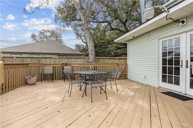 deck with french doors