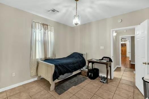 view of tiled bedroom