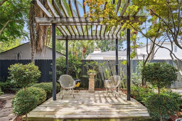 180 E Oakridge Park, Metairie, LA 70005 - wooden deck featuring a pergola