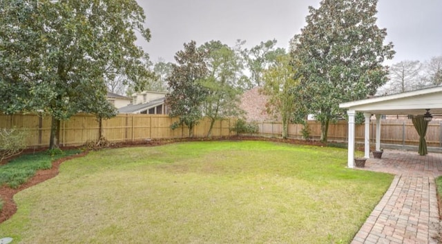 view of yard with a patio area