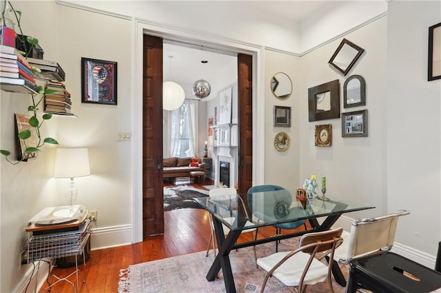 dining room featuring dark wood-type flooring