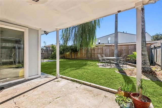 view of yard with a patio area