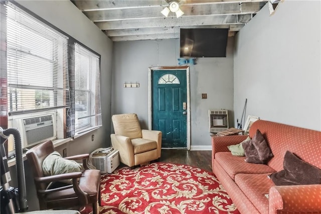 2226 Saint Bernard Ave, New Orleans, LA 70119 - living area featuring heating unit and wood finished floors