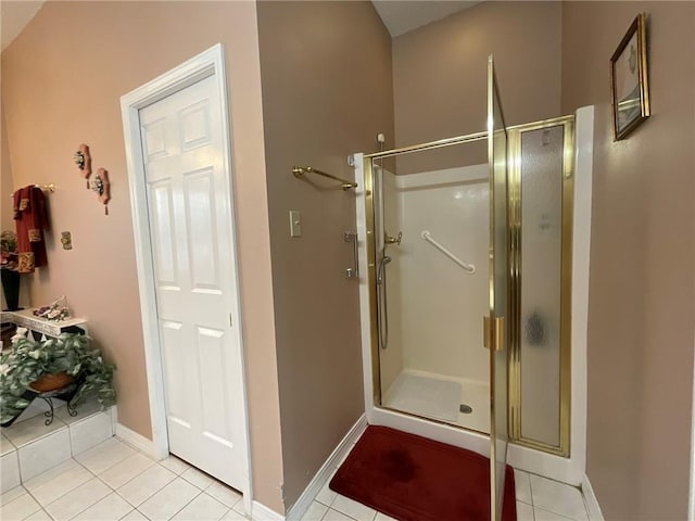 57428 Mainegra Rd, Slidell, LA 70460 - bathroom with baseboards, tile patterned floors, and a shower stall