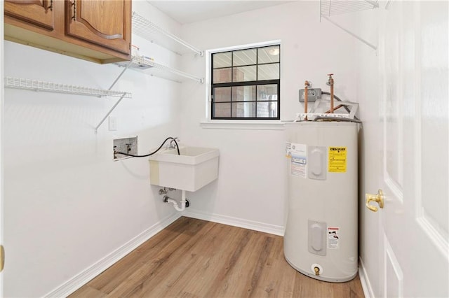 utilities with a sink and electric water heater