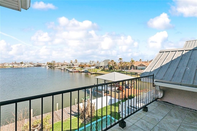 balcony with a water view