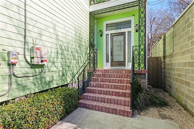 view of doorway to property