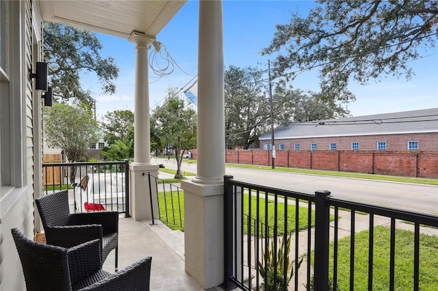 balcony with a porch