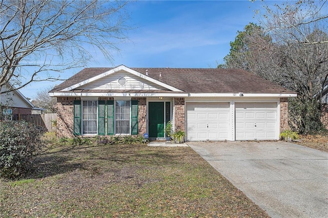 single story home featuring a garage