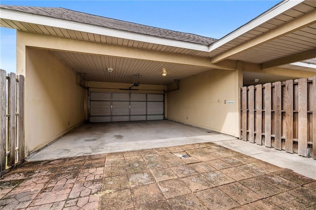 garage with a carport