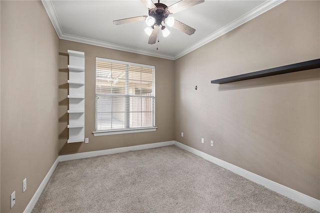 10600 Lakes Blvd Unit 901, Baton Rouge, LA 70810 - carpeted empty room with a ceiling fan, baseboards, and ornamental molding