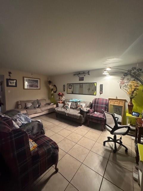 view of tiled living room