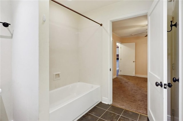 bathroom featuring shower / tub combination and tile patterned floors