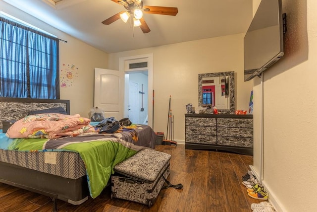 226062 N Roman St, New Orleans, LA 70117 - bedroom with ceiling fan, baseboards, and wood finished floors