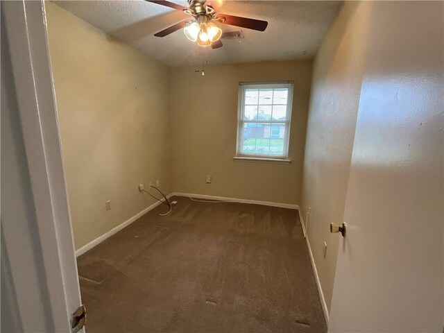244 Waldo St, Metairie, LA 70003 - carpeted empty room with a textured ceiling, a ceiling fan, and baseboards