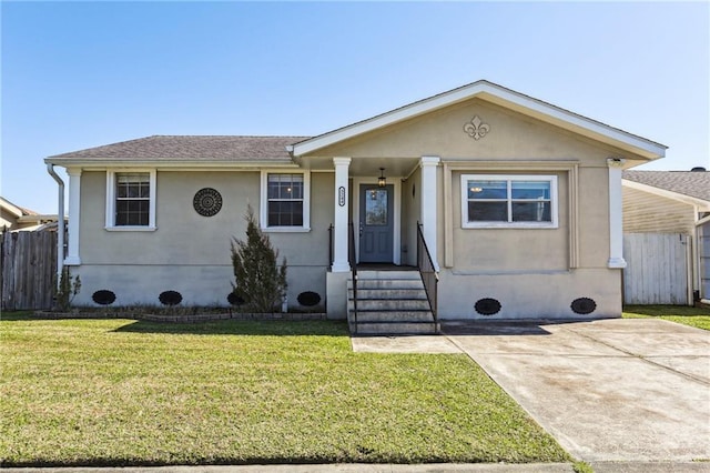 3244 Continental Dr, Kenner, LA 70065 - view of front facade featuring a front yard, fence, and stucco siding