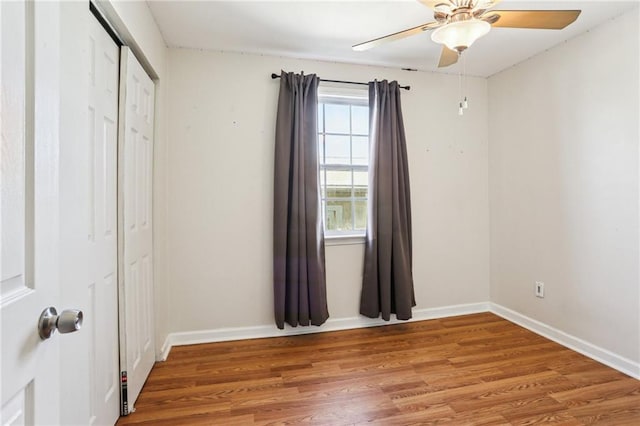 3244 Continental Dr, Kenner, LA 70065 - spare room with a ceiling fan, baseboards, and wood finished floors