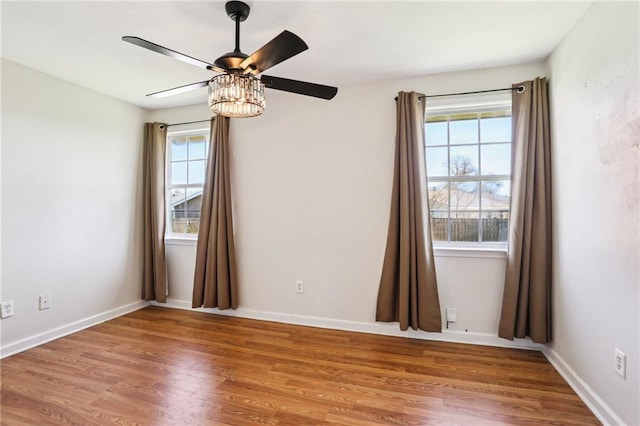 3244 Continental Dr, Kenner, LA 70065 - spare room featuring a ceiling fan, baseboards, and wood finished floors