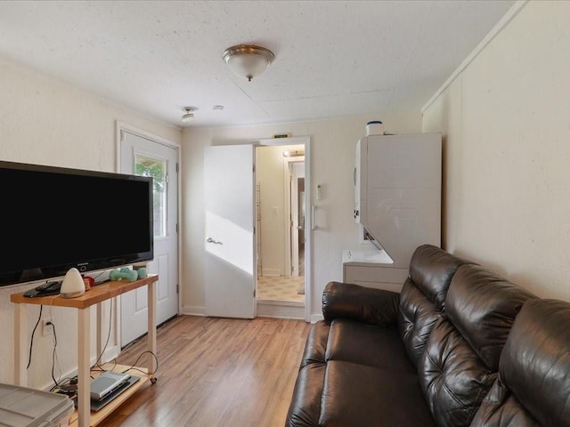 living area featuring light wood-style flooring