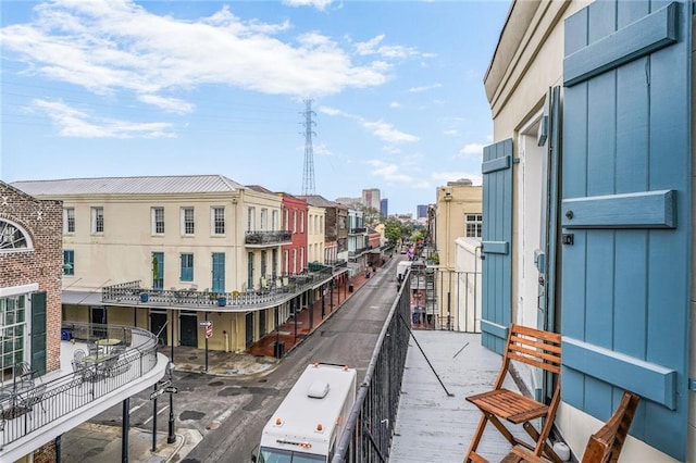 balcony with a city view