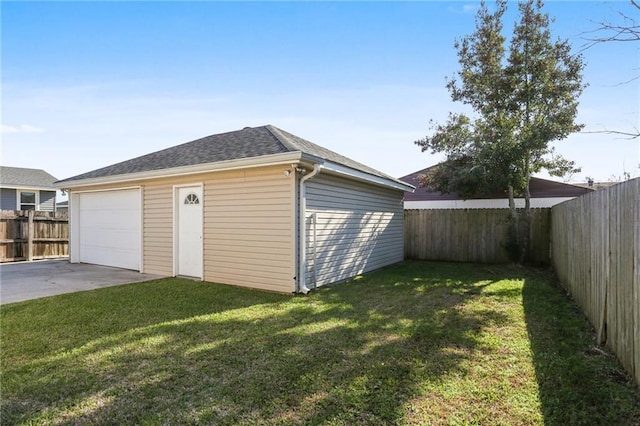 garage featuring fence