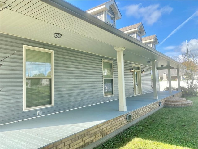 view of patio featuring covered porch