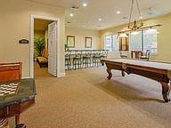 game room with carpet floors and recessed lighting