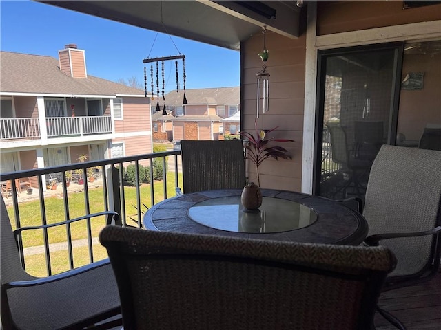 balcony with a residential view