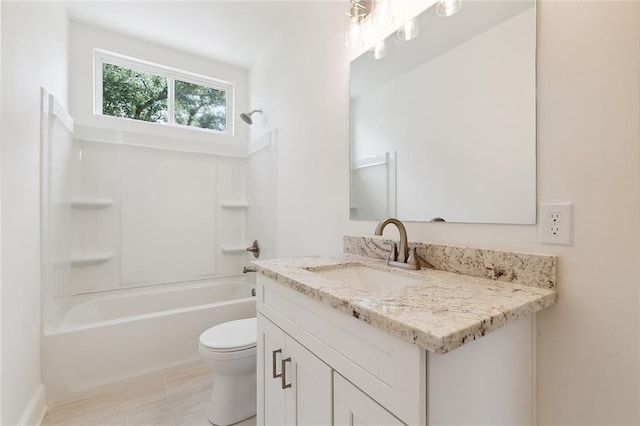 10053 Joel Ave, River Ridge, LA 70123 - full bathroom featuring toilet, vanity, and washtub / shower combination