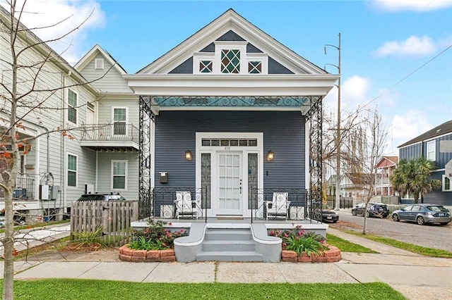 view of front of property with a porch