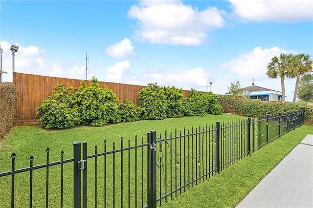 view of yard with fence