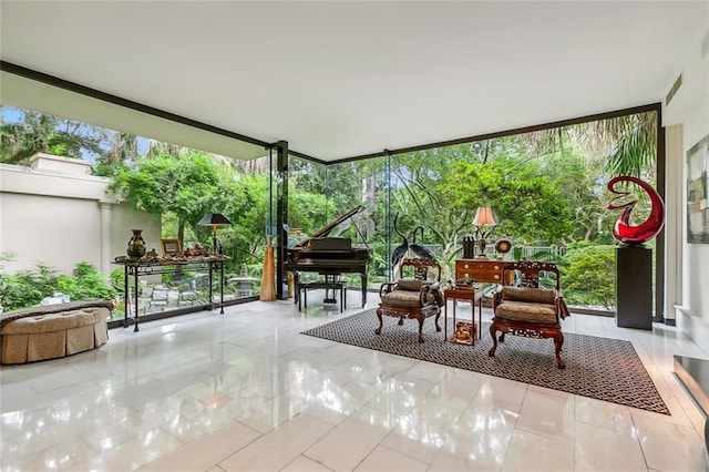 sunroom with plenty of natural light